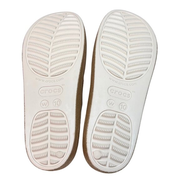 CROCS Baya Wedge Platform Flip Flop Slide Sandal Glitter Gold Women's Size 10 - Picture 7 of 7